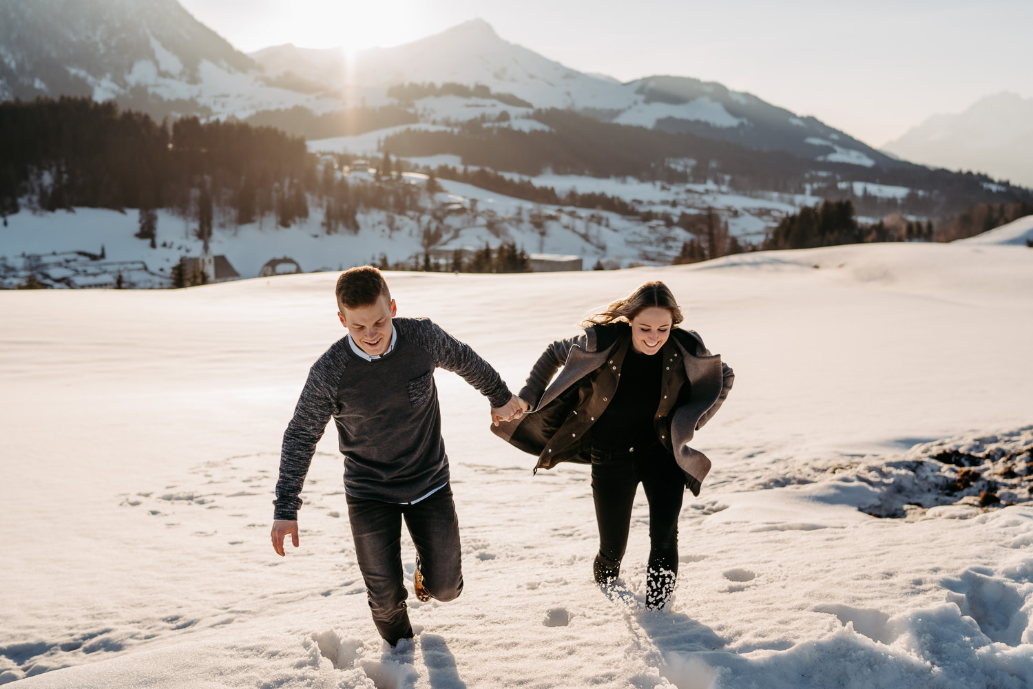 Couplesession im Winter, Tirol